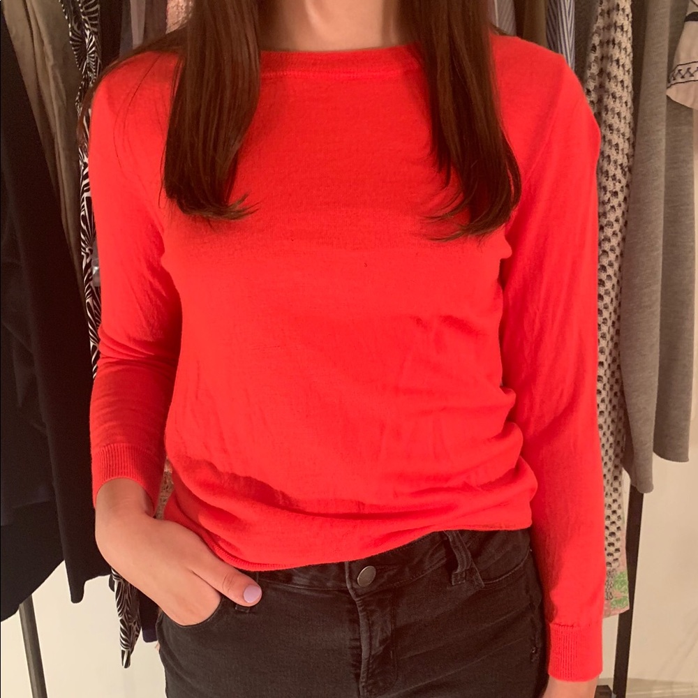 Orange jcrew thin sweater